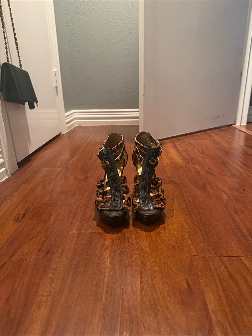 Cynthia Vincent Leopard-Print Strappy Platform Heels - Brown/Black